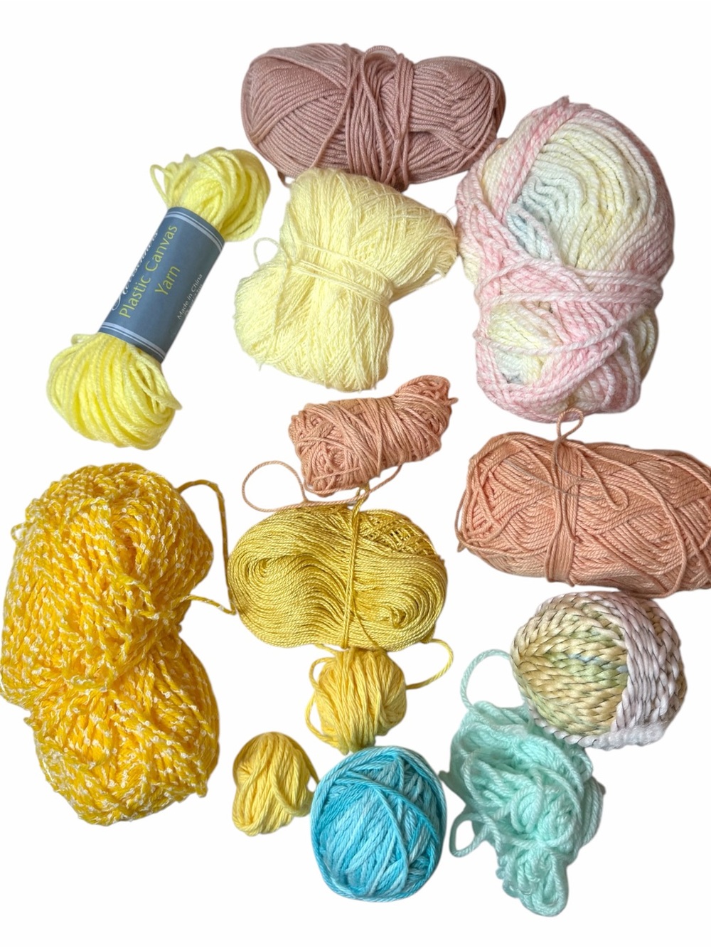 Yarn Mixed Lot Baby Colors Pastels Blue yellow Yarn Skeins Crafts Knit Crochet
